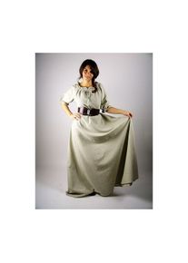 Leonardo Carbone Floor length short sleeve dress hemp color "Melisande"