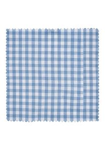 1 stoffen overtrek 120x120 mm lichtblauw ruitje voor deksel diameter 43-100 mm