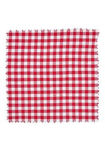 1 stoffen overtrek 150x150 mm rood ruitje voor deksel diameter 43-100 mm