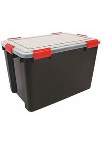 IRIS OHYAMA AT-LD BkR/C/D.Red Aufbewahrungsbox 70,0 l schwarz, transparent, rot 29,0 x 59,0 x 38,0 cm