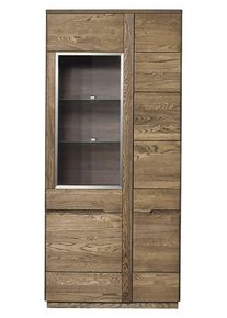 Vitrina din lemn si furnir, cu 2 usi Negro 12 Stejar Rustic, l90xA42xH198 cm
