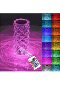 Linghhang - Crystal Light, 16 couleurs changeantes rgb Touch Dimmable Rose Lampe de table, Romantique led Diamond Night Light usb Rechargeable Lampe