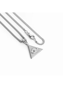 IDENTIM Collana da uomo Ciondolo a piramide con occhio degli Illuminati Argento 925 placcato in rodio