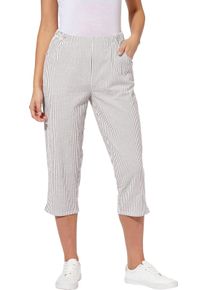 Damen Caprihose aus Seersucker, gestreift taupe-gestreift Größe 38