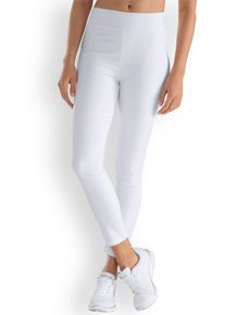 CLINIC DRESS Comfort stretch broek dames - legging 7/8 lengte wit voor dames, wit