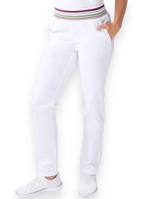 CLINIC DRESS Stretchbroek dames - gebreide tailleband wit voor dames, bont