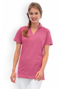CLINIC DRESS Piqué long-shirt dames - met kraag oudrose voor dames, rose