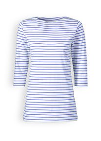 CLINIC DRESS Long-shirt dames - 3/4 mouw blauw/wit voor dames, blauw/gestreept