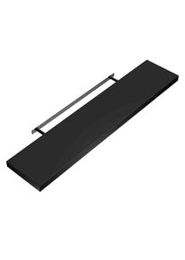Casaria® Mensola da parete 90cm nero con supporto