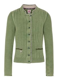 Spieth & Wensky SPIETH & WENSKY Dames Gebreid vest 'Alexa' groen / donkergroen / wit L