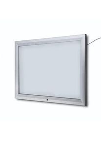 Danieli Store | Tablón de anuncios con cerradura | Tablón de aluminio para exteriores tamaño 8xA4 LED | Tablón con puerta abatible con Llave