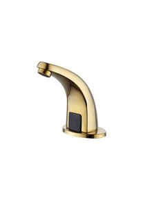 Gotrays - Robinet de détection antique en cuivre doré unique robinet de bassin infrarouge Intelligent automatique chaud et froid lave-mains-