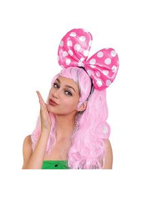 maskworld Rosa Perücke mit riesiger Schleife