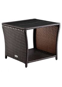 Casaria® Tavolino da giardino marrone 45x45x40cm altezza regolabile