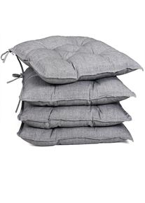 Detex® Cuscini per sedie set 4 pz. grigio screziato 40x40x8cm