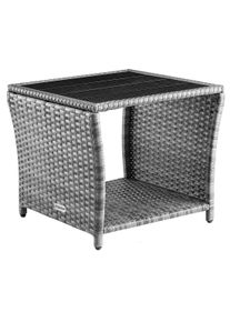 Casaria® Tavolino da giardino grigio 45x45x40cm altezza regolabile
