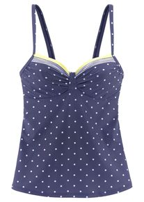 Lascana Tankini góra dla kobiet niebieski / pastelowo-żółty / biały Rozmiar S