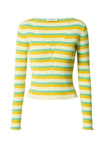 Modström modström Dames Gebreid vest 'Doris' goudgeel / jade groen / wit XL