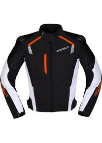 Modeka Lineos, textile jacket , color: Black/White/Neon-Orange , size: M