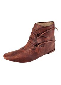 Reversible medieval shoes laced vegetable tanned cowhide brown 42