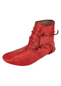 Reversible medieval shoes laced vegetable tanned cowhide red 47