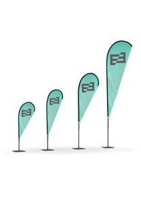 Drapeau goutte personnalisé | Beach flag, éléments de plancher inclus | Résistance au vent | Oriflamme publicitaire pour publicité drapeau