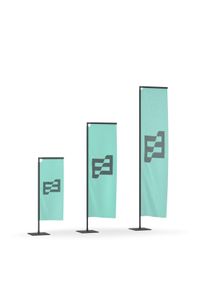Oriflamme rectangulaire personnalisé | Beach flag, éléments de plancher inclus | Résistance au vent | Oriflamme publicitaire pour publicité drapeau