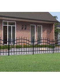 vidaXL Gartenzaun mit Speerspitzen Schwarz 115 cm Stahl