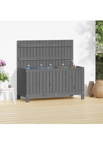 vidaXL Gartentruhe Grau 115x49x60 cm Massivholz Kiefer
