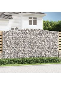 vidaXL Gabione mit Hochbogen 400x50x220/240 cm Verzinktes Eisen