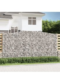 vidaXL Gabione mit Hochbogen 400x50x200/220 cm Verzinktes Eisen