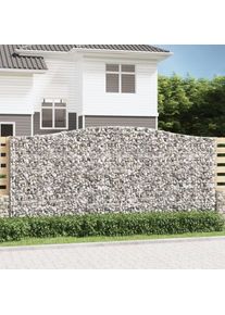 vidaXL Gabione mit Hochbogen 400x50x180/200 cm Verzinktes Eisen