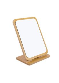 Miroir de maquillage de table pliable en bois -22x16cm, Petit miroir carré sur pied - Miroir de maquillage portable - Miroir carré moyen sur pied