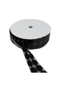 Pastilles auto-agrippantes en rouleau, crochet | 33 mm | noir, nylon|polyester