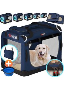 Cadoca® Sac de transport pour chien bleu L 70x52x50cm pliable