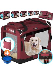 Cadoca® Sac de transport pour chien rouge L 70x52x50cm pliable