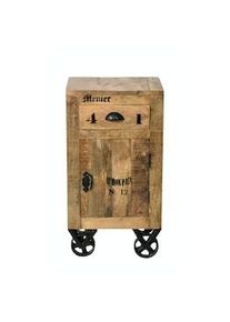 SIT-MÖBEL SIT Möbel Cómoda madera de mango | Largo 44 x Ancho 34 x Alto 82 cm | natural / negro | 01907-04 | serie RUSTIC