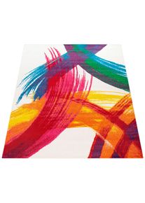 Paco Home Teppich »Canvas 946«, rechteckig, Kurzflor, modernes Pinselstrich Design