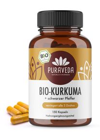 Puraveda Kurkuma mit Pfeffer Bio Kapseln 90 g