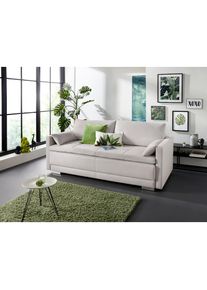 Inosign Schlafsofa »Alexander«, Dauerschläfer mit Boxspringfederung, Bettfunktion und Bettkasten, grau, , 2214620848-0 B/H/T: 222 cm x 99 cm x 98 cm