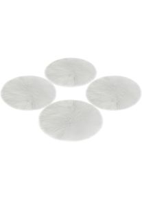 Home Affaire Sitzkissen &raquo;Dena&laquo;, (4 St 4-teilig), Sitzauflage, Sitzfell, rund, &Oslash; 35 cm, Kunstfell, Esszimmer, Wohnzimmer, 6156396248-41 wei&szlig; 4 St.