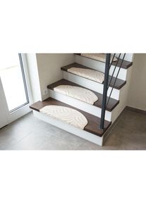 ANDIAMO Stufenmatte &raquo;Amberg&laquo;, halbrund, Hoch-Tief-Struktur, erh&auml;ltlich als Set mit 2 St&uuml;ck oder 15 St&uuml;ck, Teppiche, 9366520685-22 beige 9 mm