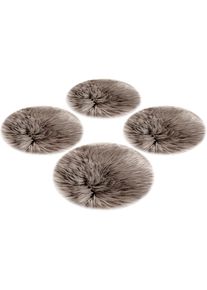 Home Affaire Sitzkissen &raquo;Dena&laquo;, (4 St 4-teilig), Sitzauflage, Sitzfell, rund, &Oslash; 35 cm, Kunstfell, Esszimmer, Wohnzimmer, 2635146814-41 grau 4 St.