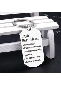 Little Reminders Keychain Mental Health Inspirational Gift For Friends Women Men Sobriety Recovery Gifts Motivational Quotes