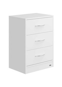 Casaria® Comodino con cassetti Eloise bianco 54x39x28cm con LED