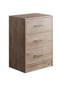 Casaria® Comodino con cassetti Eloise rovere 54x39x28cm