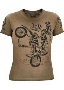 Acerbis SP Club Wheelie, t-shirt kids , color: Brown/Black , size: XL