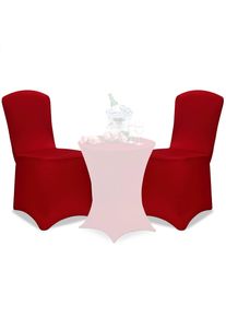 Deuba® 2x Housses de chaise bordeaux pour événement et fête