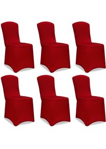 Detex® Lot de 6 housses de chaise bordeaux pour fête réception
