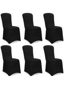 Detex® Lot de 6 housses de chaise Noir pour fête revêtement